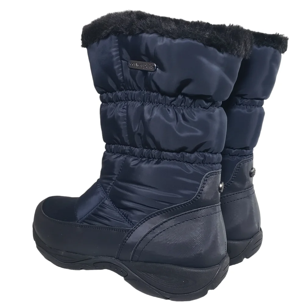 Life Stride Element2 Dark Blue Faux Fur Zip Winter Boots Sz 8M
